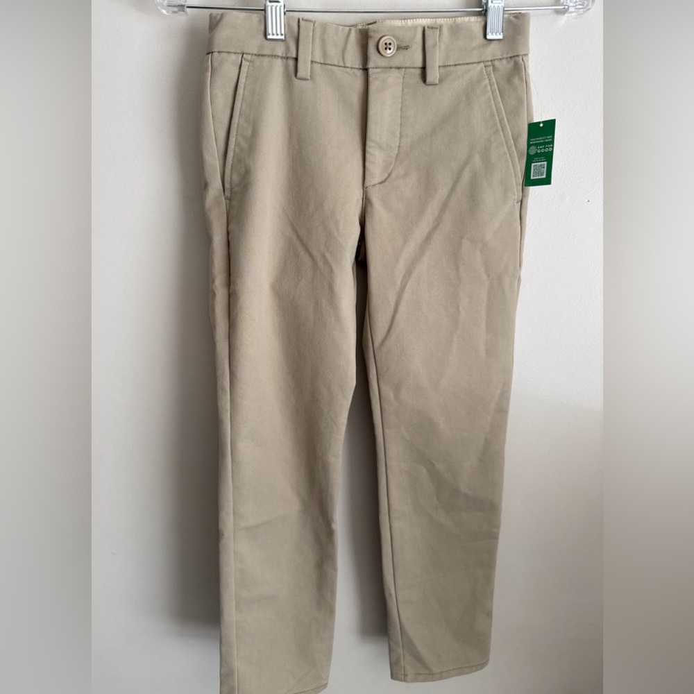 NWT Boys Khaki Plants Sz 8 GAP Kids Straight Uniform $35 Adjust Waist